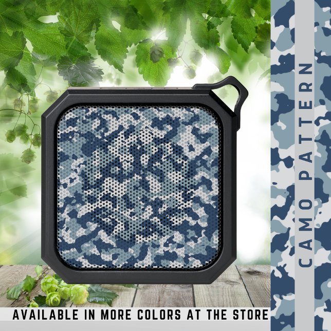 Camo Pattern Military Blue  Camouflage  Bluetooth Speaker (Trendy camo bluetooth speaker)