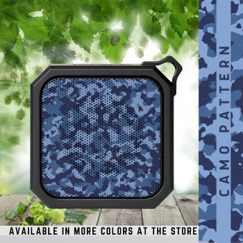 Camo Pattern Military Navy Blue Camouflage  Bluetooth Speaker by InTrendPatterns at Zazzle