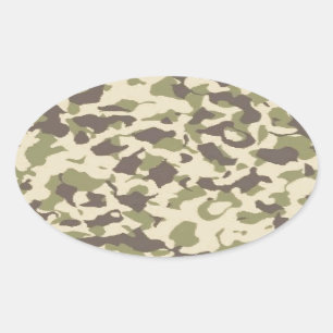 Camo Pattern Oval Sticker