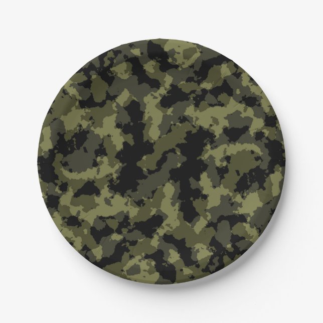 Camo Pattern Paper Plates (Front)