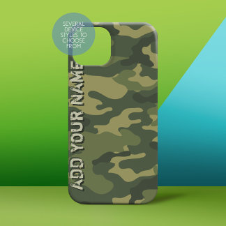 Camo Pattern - Personalize with Your Name iPhone 16 Plus Case