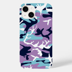 Camo Pattern - Purple Navy Blue White Case-Mate iPhone 14 Case