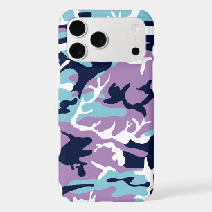 Camo Pattern - Purple Navy Blue White iPhone 17 Pro Max Case