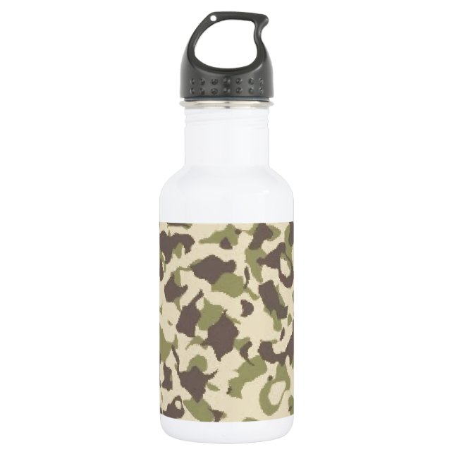Camo Pattern Stainless Steel Water Bottle (Front)