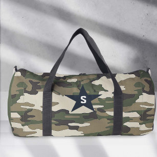 Camo pattern with personalized monogram  duffle bag