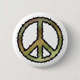 Camo Peace Sign Pinback Button
