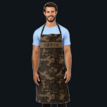 Camo Personalized Brown Apron<br><div class="desc">This camo apron with monogram is awesome!  It's perfect for the outdoor lovers in your life.  It's great for anyone who loves to hunt and fish.  The camouflage is a combination of  browns.</div>
