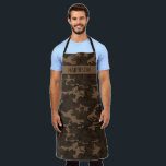 Camo Personalized Brown Apron<br><div class="desc">This camo apron with monogram is awesome!  It's perfect for the outdoor lovers in your life.  It's great for anyone who loves to hunt and fish.  The camouflage is a combination of  browns.</div>