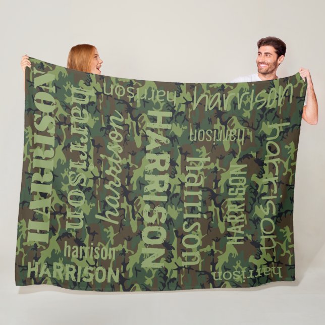 Camo Personalized Fleece Blanket (In Situ)