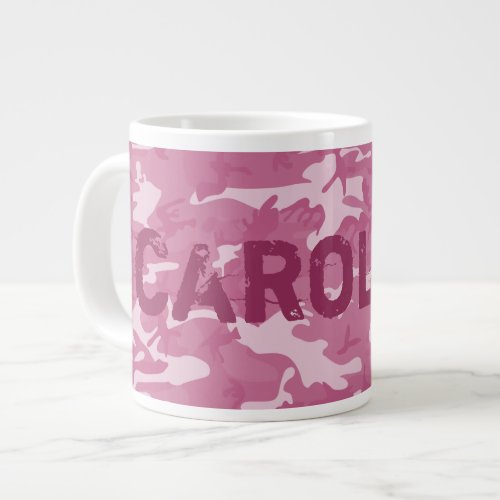 Camo Personalized Pink Giant Coffee Mug