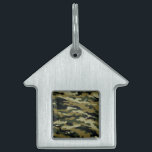 Camo Pet ID Tag<br><div class="desc">Dark Green Camouflage Pattern Military Hunter</div>