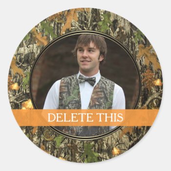 Camo Photo Stickers by party_depot at Zazzle