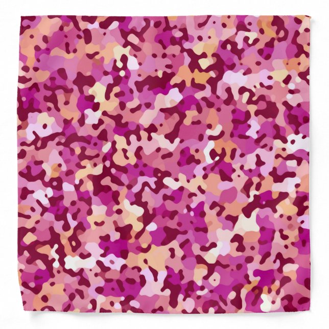 Camo Pink and Purple Abstract Pattern Bandana (Front)