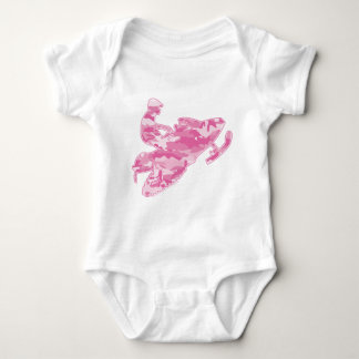 Camo Pink Sled on Black copy Baby Bodysuit