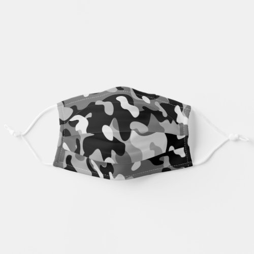 Camo Print Gray Black Olive Green Tan Shades Adult Cloth Face Mask