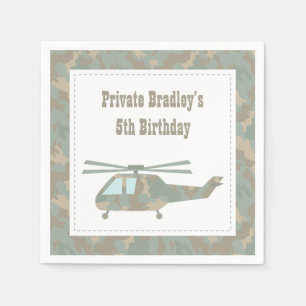 Camo Print Helicopter Army Boys Birthday Party Napkins