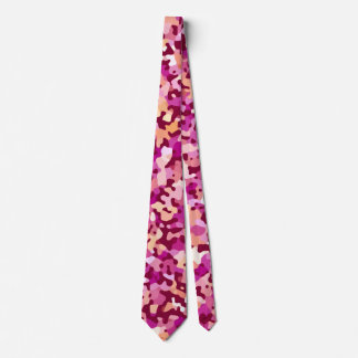 Camo Red Abstract Pattern Neck Tie