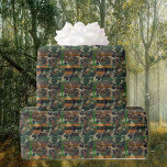 Camo Repeating NAME Happy Birthday Gift  Wrapping Paper<br><div class="desc">Add the recipients name & it will automatically repeat. Camo colors with safety orange</div>