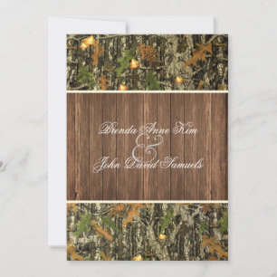Camo Rustic Wedding Invitation