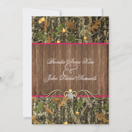 Camo Rustic Wedding Invitation