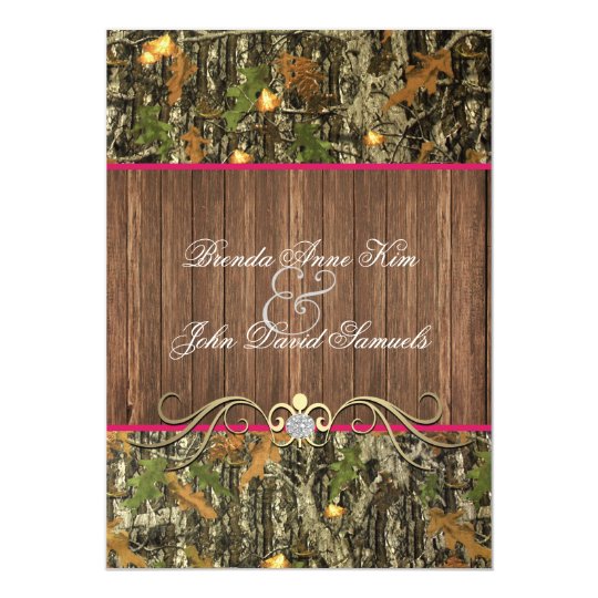 Camo Rustic Wedding Invitation