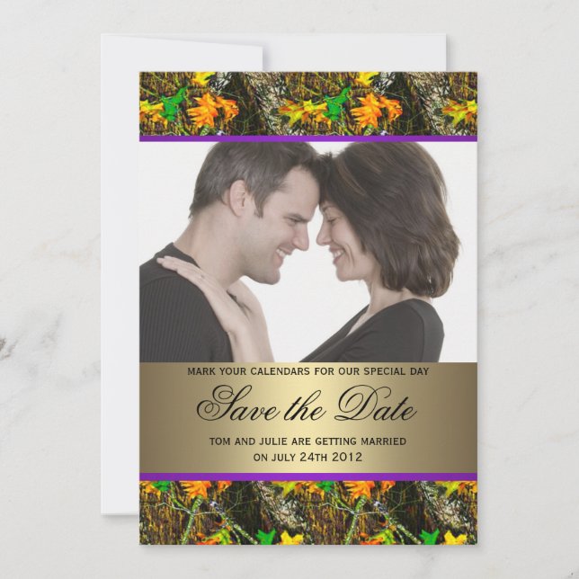 Camo Save the Date Photo Invitation (Front)
