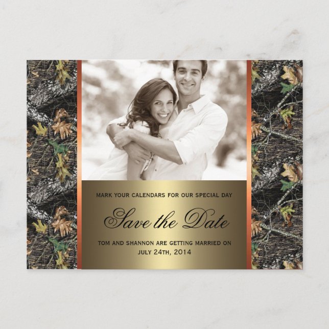 Camo Save the Date Postcard (Front)