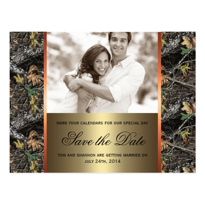 Camo Save the Date Postcard