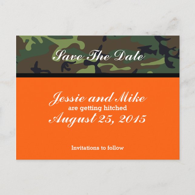Camo Save The Date Postcards (Front)