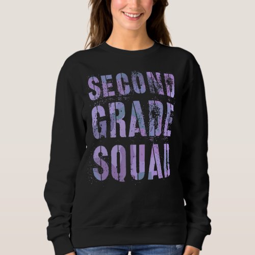 Camo Second Grade Squad Teacher Hello 2nd Grader V Sweatshirt