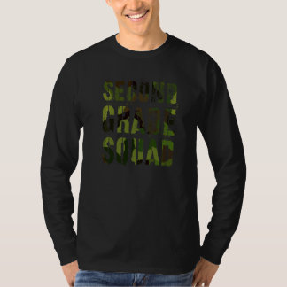 Camo Second Grade Squad Teacher Hello 2nd Grader V T-Shirt