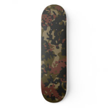 Camo Skateboard Green Brown Black Tan