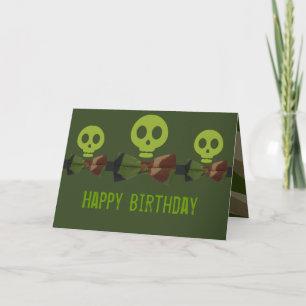Camo Skeleton Birthday Card