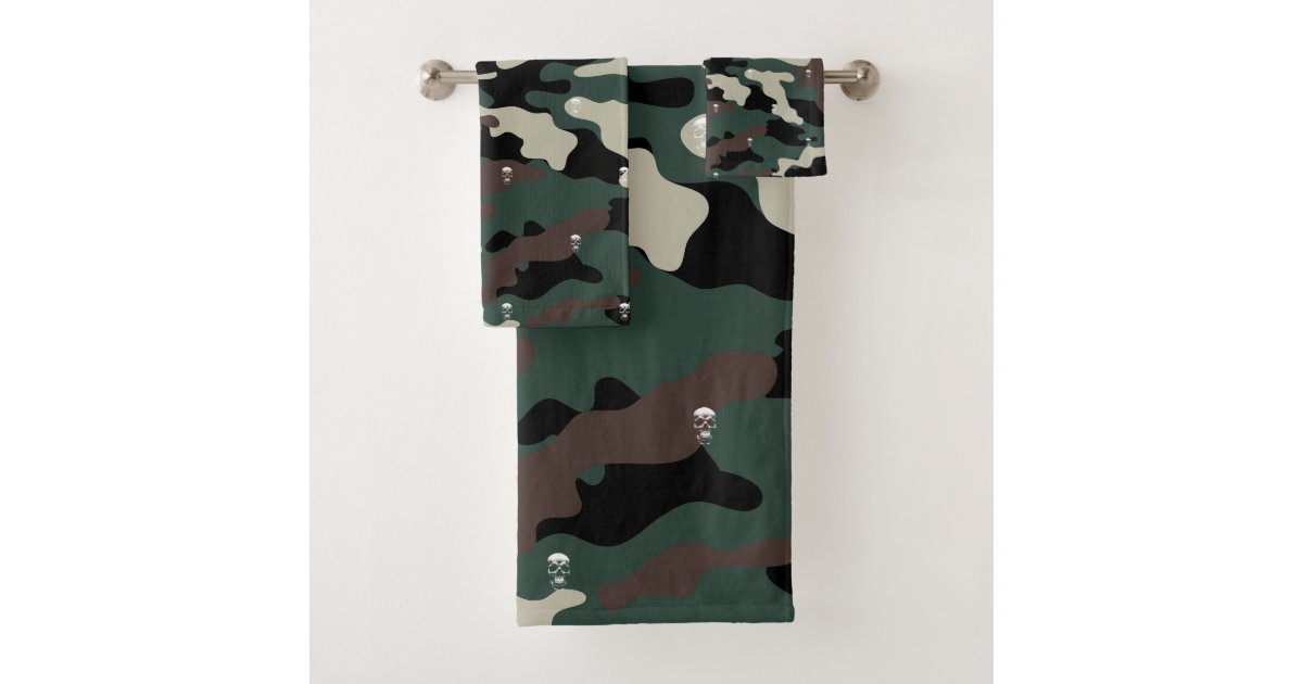 Camo Skulls Bath Towel Set