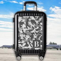 Camo Snow Personalized Modern Monogram Camouflage Luggage