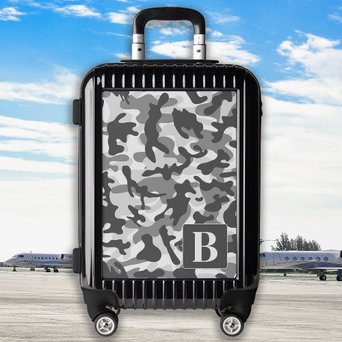 Camo Snow Personalized Modern Monogram Camouflage Luggage