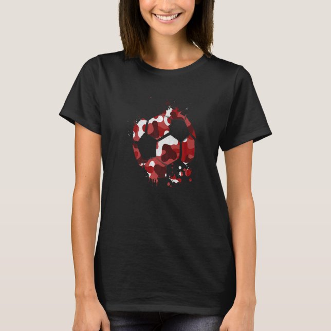 Camo Soccer Graphic Soccer Player Boys Mens Kids   T-Shirt (Front)
