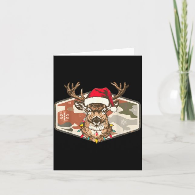 Camo Southern Local Boy Christmas Deer Hunting Xma Card (Front)