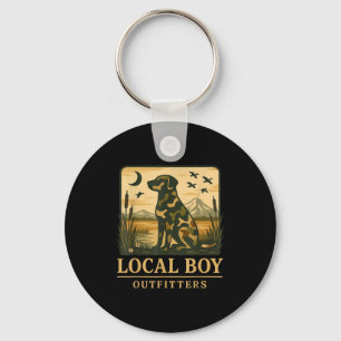 Camo Southern Local Boy Duck Hunting Black Lab Out Keychain