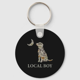Camo Southern Local Boy Duck Hunting Black Lab Out Keychain