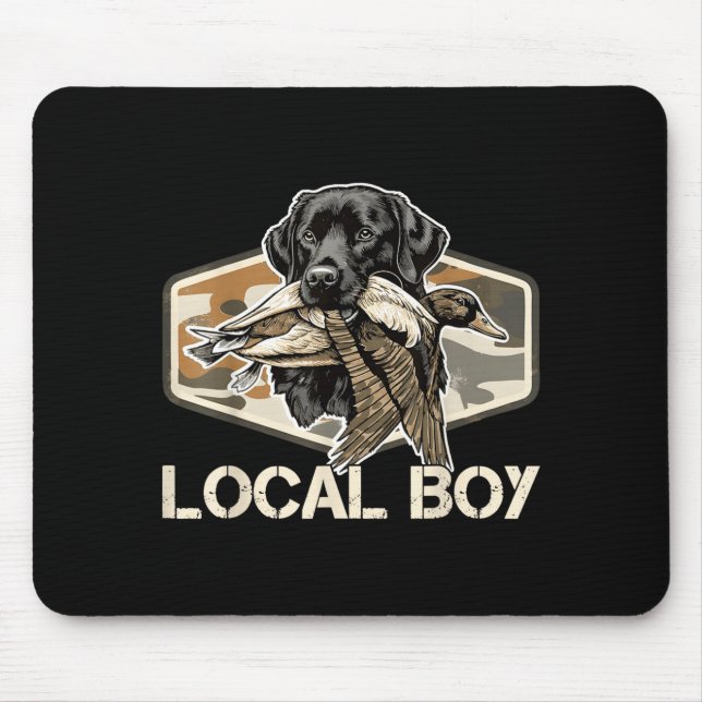 Camo Southern Local Boy Duck Hunting Black Lab Out Mouse Pad (Front)