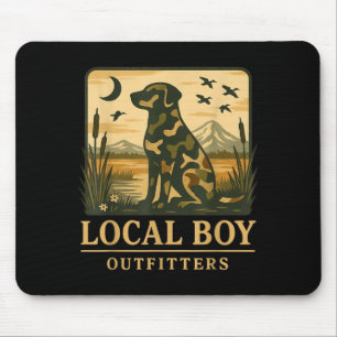 Camo Southern Local Boy Duck Hunting Black Lab Out Mouse Pad
