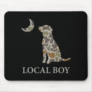 Camo Southern Local Boy Duck Hunting Black Lab Out Mouse Pad