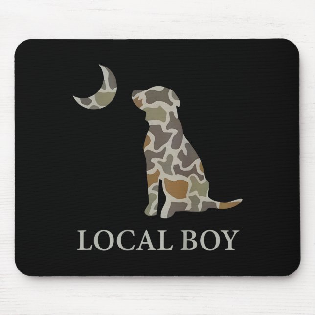 Camo Southern Local Boy Duck Hunting Black Lab Out Mouse Pad (Front)
