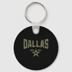 Camo Souvenir Usa Star Dallas Texas Keychain
