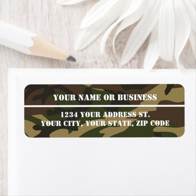 Camo Stencil Return Address Labels (Insitu)