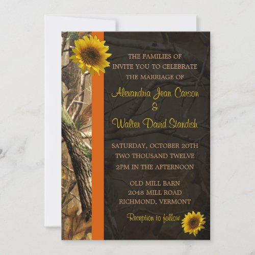 Camo &amp; Sunflowers Custom Announcements