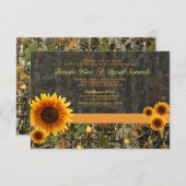 Camo Sunflowers Wedding Invitation (Front/Back)