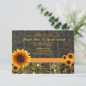 Camo Sunflowers Wedding Invitation (Standing Front)