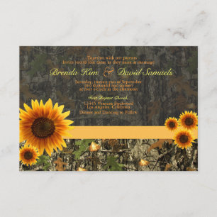 Camo Sunflowers Wedding Invitation